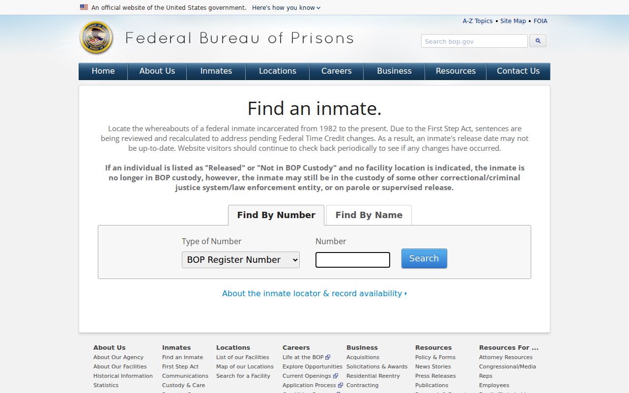 Howard County arrest history and the federal inmate locator