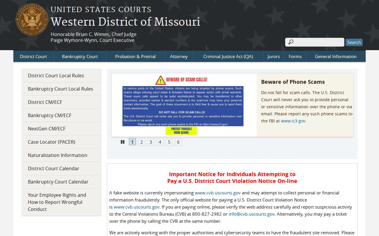 Howard County criminal court cases at the Western District of Missouri website